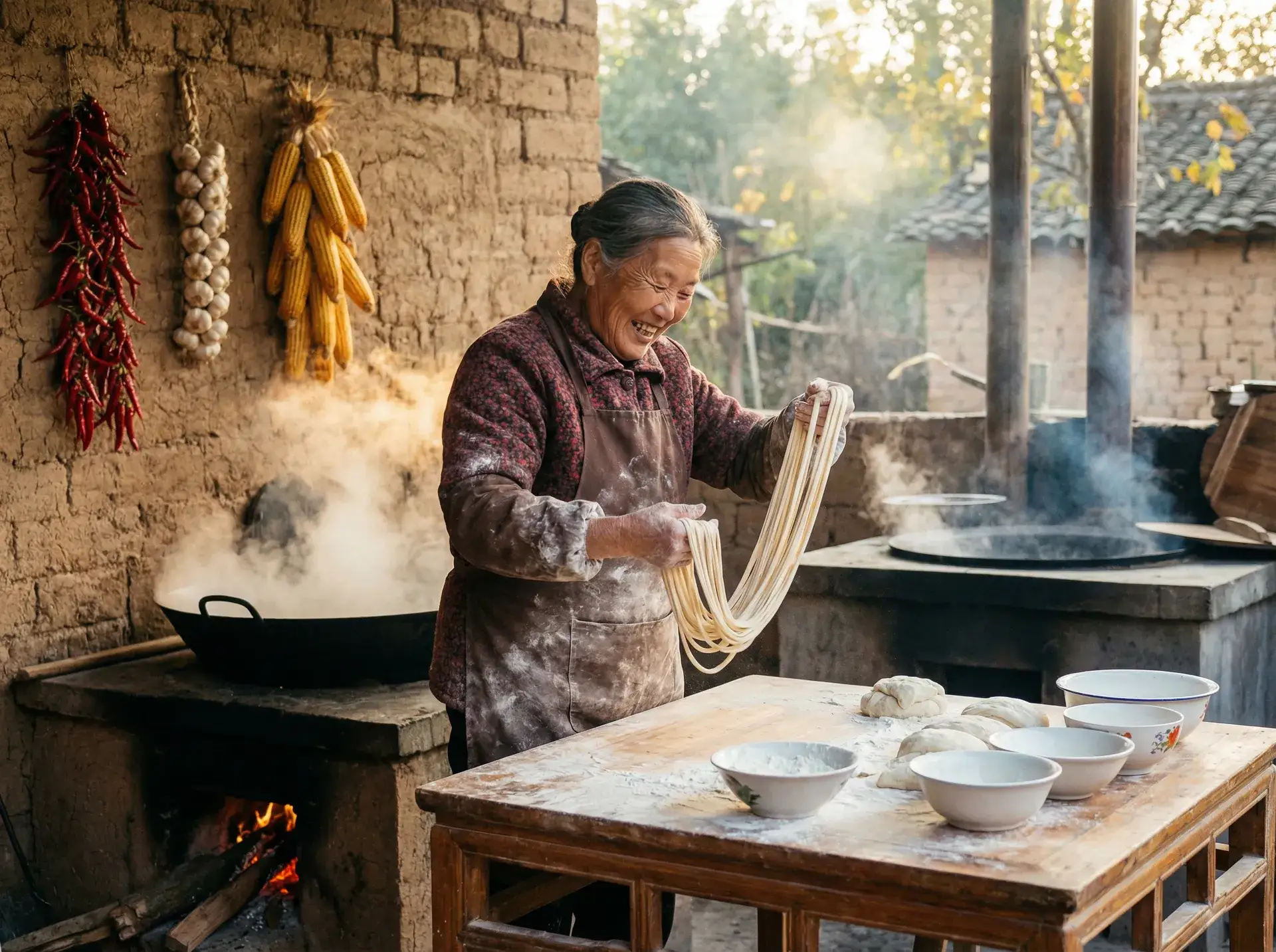 农家大嫂手擀面 - 竹升妹之以牙还牙 乡村美食